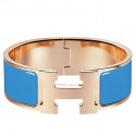 Best 1:1 Hermes Blue Enamel Clic Clac H PM Bracelet HT00839