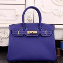 Best Quality Copy Hermes Birkin 30cm 35cm Bag In Electric Blue Epsom Leather HT00231