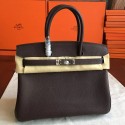 Cheap Hermes Cafe Clemence Birkin 30cm Handmade Bag HT00395