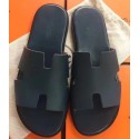 Cheap Hermes Navy Blue Epsom Izmir Sandals HT00167