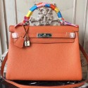 Cheap Hermes Orange Clemence Kelly 32cm Retourne Bag HT01322