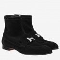 Copy Hermes Black Saint Honore Ankle Boots HT00012