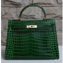 Copy Hermes Kelly 32cm Bag In Chocolate Crocodile Leather HT00948