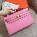 Copy Hermes Pink Epsom Kelly Pochette Handmade Bag HT00661