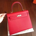 Copy Hermes Red Epsom Kelly 25cm Sellier Handmade Bag HT00152