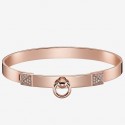 Copy Hermes Rose Gold Collier de Chien Bracelet HT00453