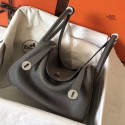 Designer Hermes Gris Mouette Lindy 30cm Clemence Handmade Bag HT00752