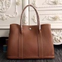 Designer Knockoff Hermes Small Garden Party 30cm Tote In Brown Leather HT00775