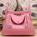 Fake 1:1 Hermes Pink Clemence Lindy 34cm Bag HT00165