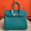 Fake Best Quality Hermes Blue Paon Epsom Birkin 25cm Handmade Bag HT00840