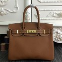 Fake Hermes Birkin 30cm 35cm Bag In Brown Clemence Leather HT01105