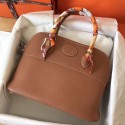 Fake Hermes Gold Clemence Bolide 35cm Handmade Bag HT00264