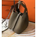 Fake Hermes So Kelly 22cm Bag In Grey Leather HT00711