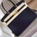 Fake Top Hermes Black Clemence Birkin 35cm Handmade Bag HT01133