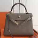 Fashion Hermes Grey Clemence Kelly 25cm GHW Bag HT00634