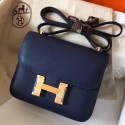 Fashion Hermes Mini Constance 18cm Sapphire Epsom Bag HT00660