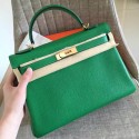 Hermes Bamboo Clemence Kelly Retourne 28cm Handmade Bag HT01018