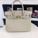 Hermes Beige Clemence Birkin 30cm Handmade Bag HT00105