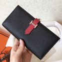 Hermes Bi-Color Epsom Bearn Wallet Black/Ruby HT00815