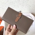 Hermes Bi-Color Epsom Bearn Wallet Taupe/Brown HT00837