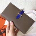 Hermes Bi-Color Epsom Bearn Wallet Taupe/Electric Blue HT01053