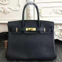 Hermes Birkin 30cm 35cm Bag In Black Clemence Leather HT00208