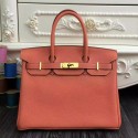 Hermes Birkin 30cm 35cm Bag In Crevette Clemence Leather HT00484