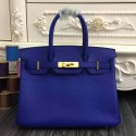 Hermes Birkin 30cm 35cm Bag In Electric Blue Clemence Leather HT01057