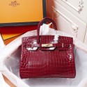 Hermes Birkin 30cm Bag In Red Cowhide Material HT00339