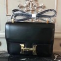 Hermes Black Constance MM 24cm Box Leather Bag HT01337