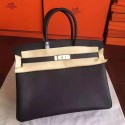 Hermes Black Epsom Birkin 35cm Handmade Bag HT00980