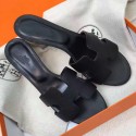 Hermes Black Epsom Oasis Sandals HT00234