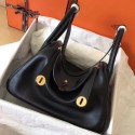 Hermes Black Lindy 26cm Swift Handmade Bag HT01302