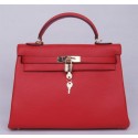 Hermes Red Picnic Kelly 32cm Wicker Bag HT00108