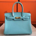 Hermes Blue Atoll Epsom Birkin 35cm Handmade Bag HT00270