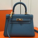 Hermes Blue Jean Clemence Kelly 20cm GHW Bag HT00374