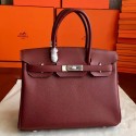 Hermes Bordeaux Epsom Birkin 35cm Handmade Bag HT01115