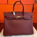 Hermes Bordeaux Epsom Birkin 40cm Handmade Bag HT00646