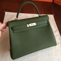 Hermes Canopee Clemence Kelly Retourne 32cm Handmade Bag HT00552