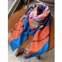 Hermes Casaque Stole In Beige And Orange Cashmere HT00765