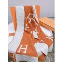 Hermes Casaque Stole In Yellow And Camarel Cashmere HT00645