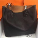 Hermes Double Sens 45cm Tote In Black/Brown Leather HT01007