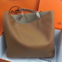 Hermes Double Sens 45cm Tote In Brown/Etoupe Leather HT00154