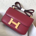 Hermes Epsom Constance 24cm Dark Red Handmade Bag HT01267