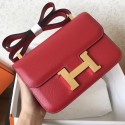 Hermes Epsom Constance 24cm Red Handmade Bag HT00682