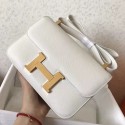 Hermes Epsom Constance 24cm White Handmade Bag HT00423