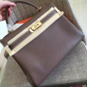 Hermes Etoupe Clemence Kelly Retourne 28cm Handmade Bag HT00997