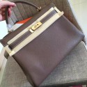 Hermes Etoupe Clemence Kelly Retourne 32cm Handmade Bag HT00150