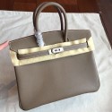 Hermes Etoupe Epsom Birkin 25cm Handmade Bag HT01121