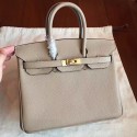 Hermes Grey Clemence Birkin 25cm Handmade Bag HT01155
